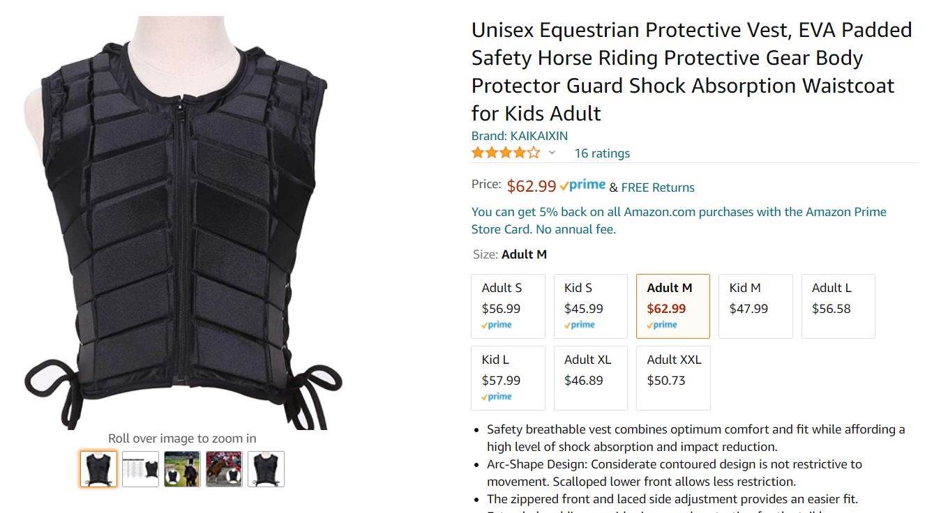 2021 Equestrian Impact Vest
