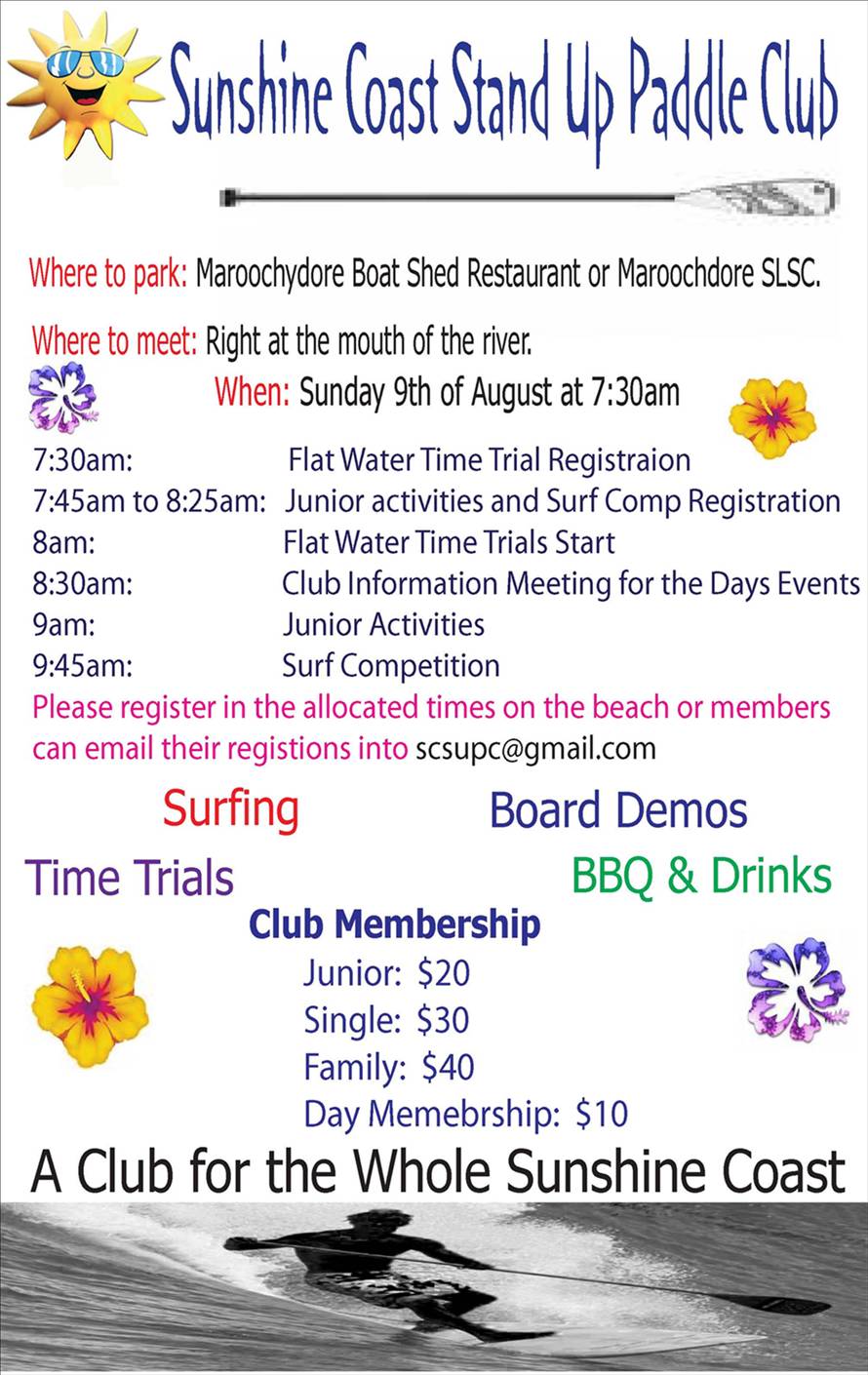 Sunshine Coast Stand Up Paddle Club Flyer