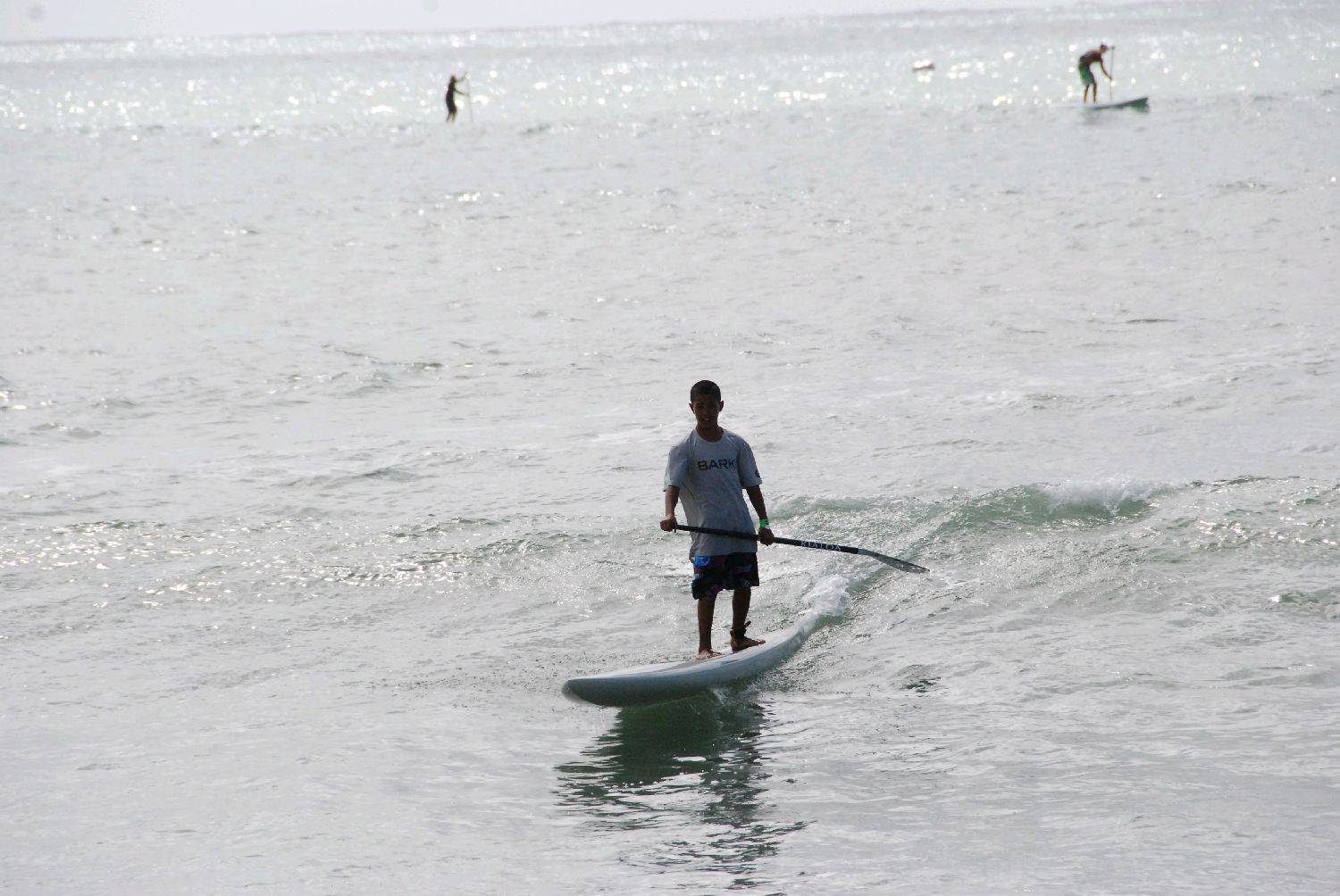 Riggs on his prone paddle board