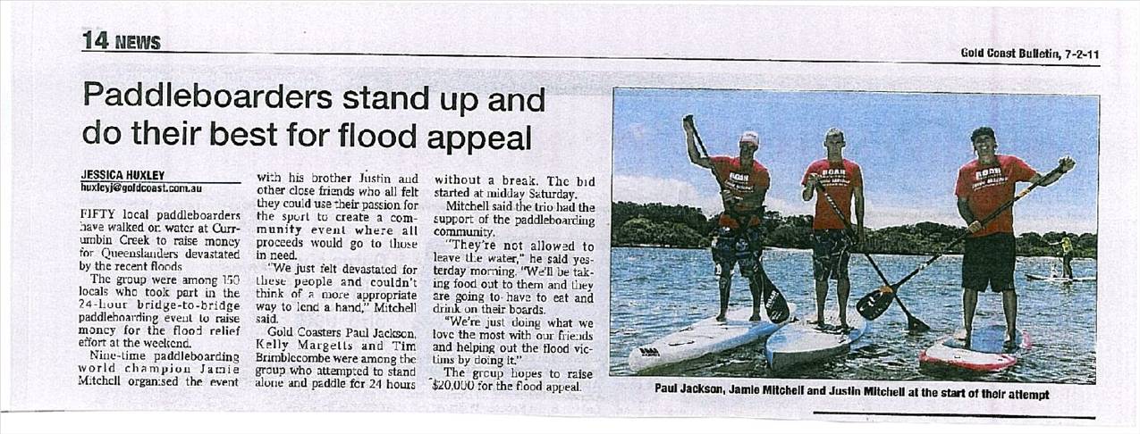 24hour SUP Marathon - Gold Coast Bulletin 07-02-2011