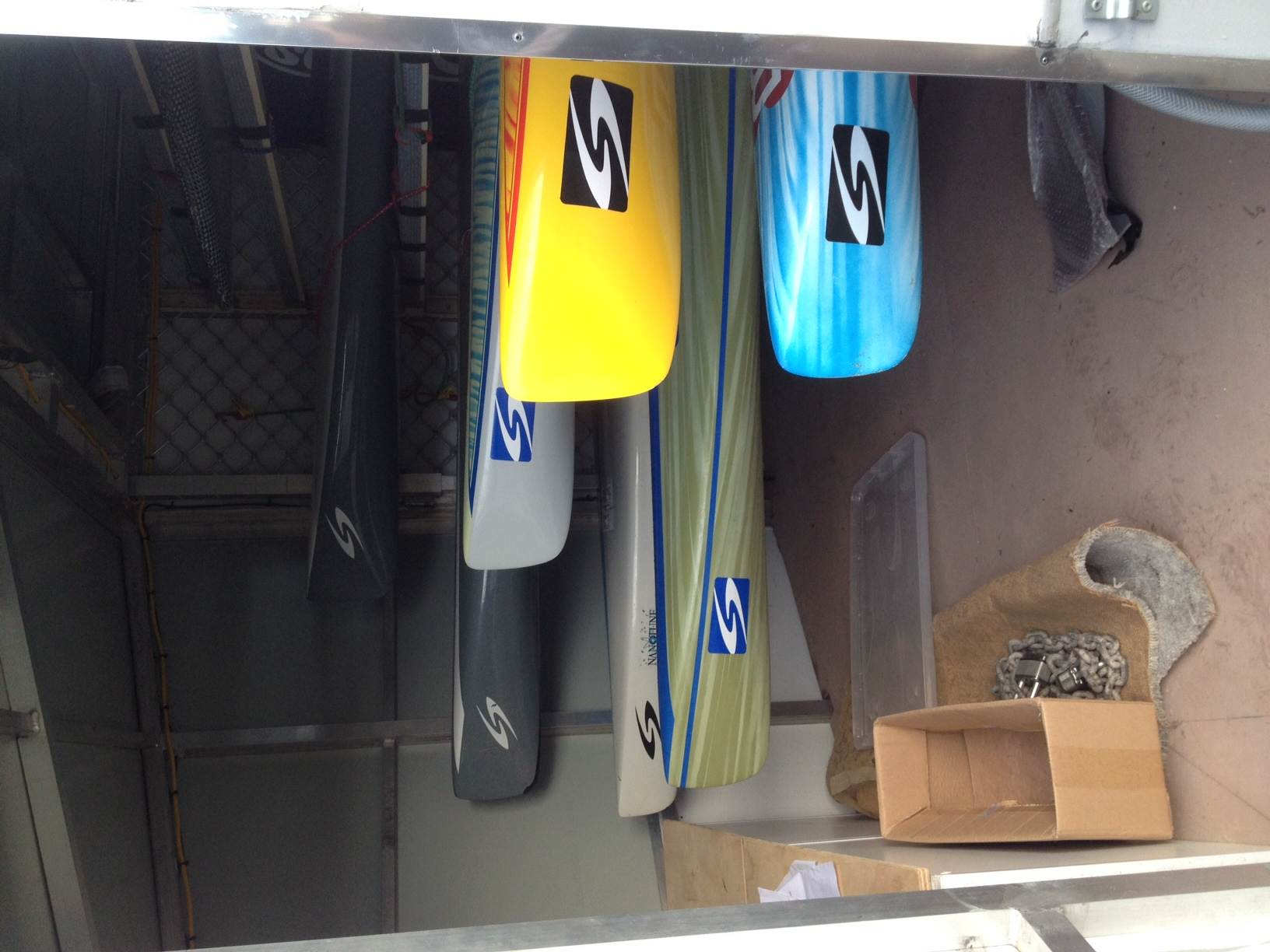 surftech race sups in trailer