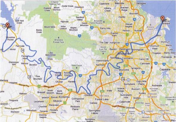 Map of Brisbane River