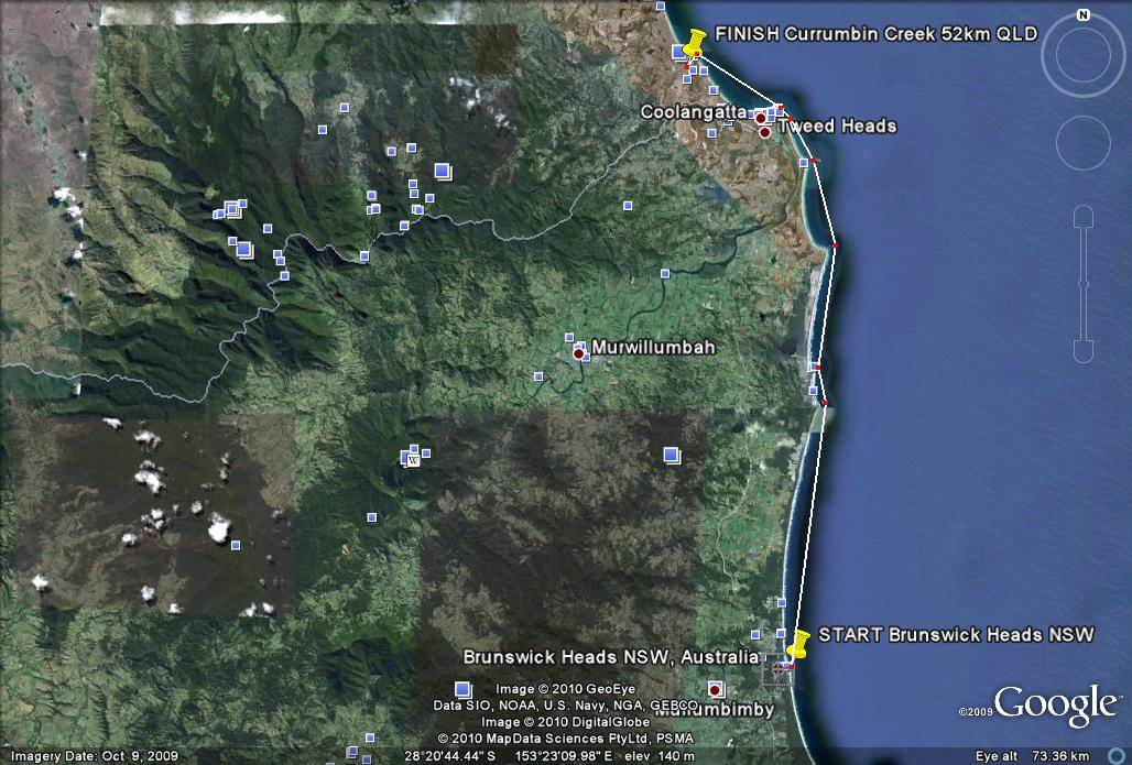 1.2010  Molokai Training Brunswick Heads to Currunbin Alley 52km