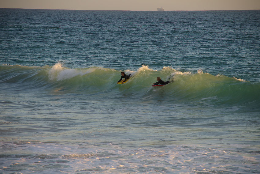 Winter evening surf