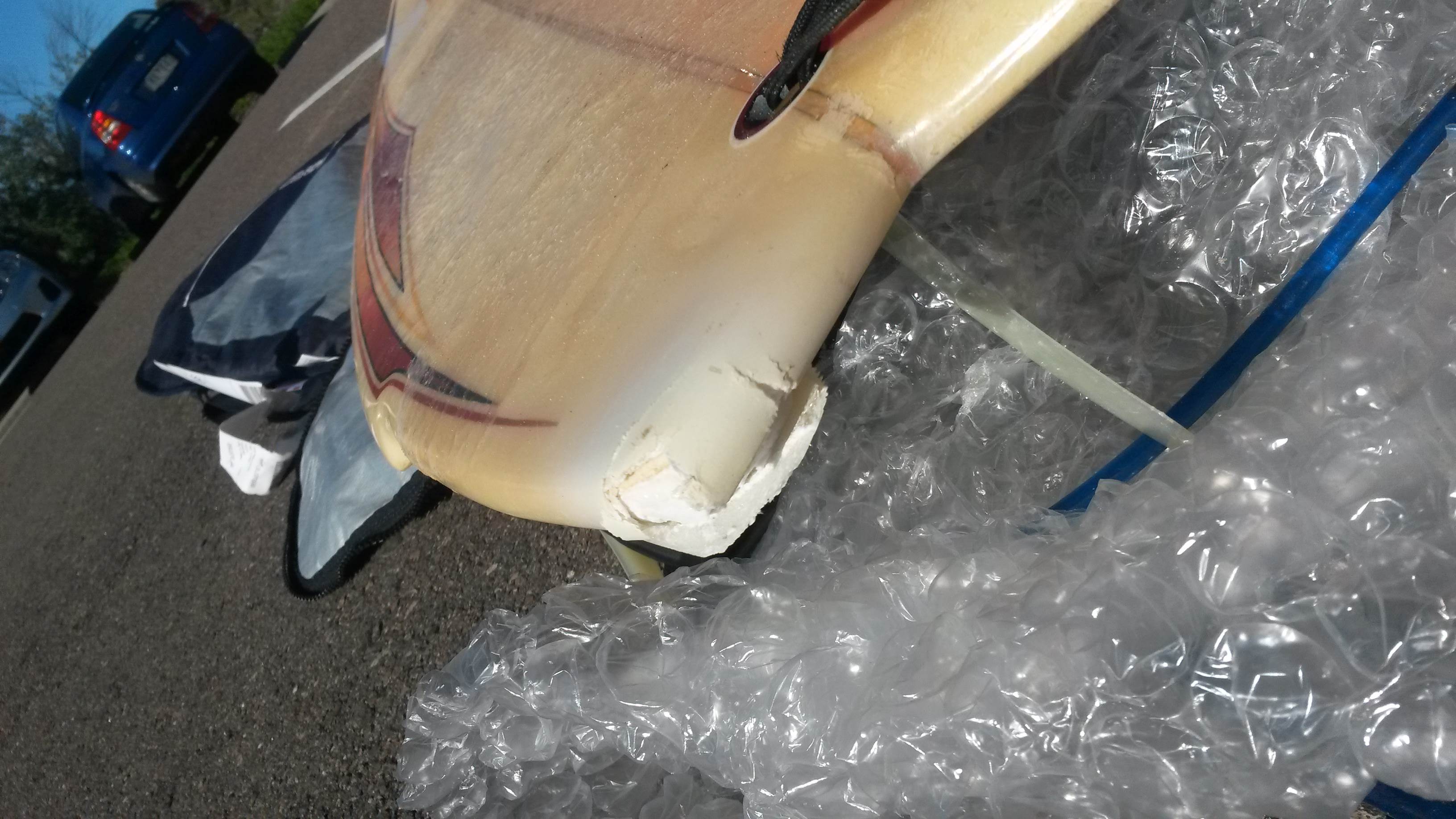 cracked surfboard
