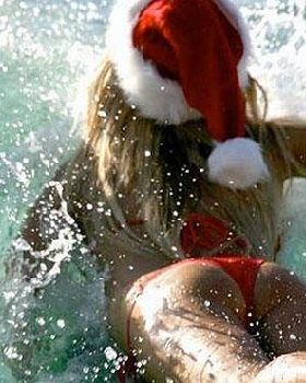 Sexy Surfing Santa