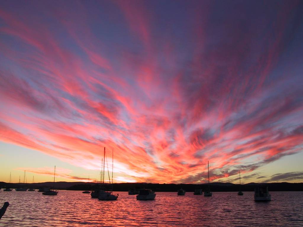 sunset over Lake Macquarie