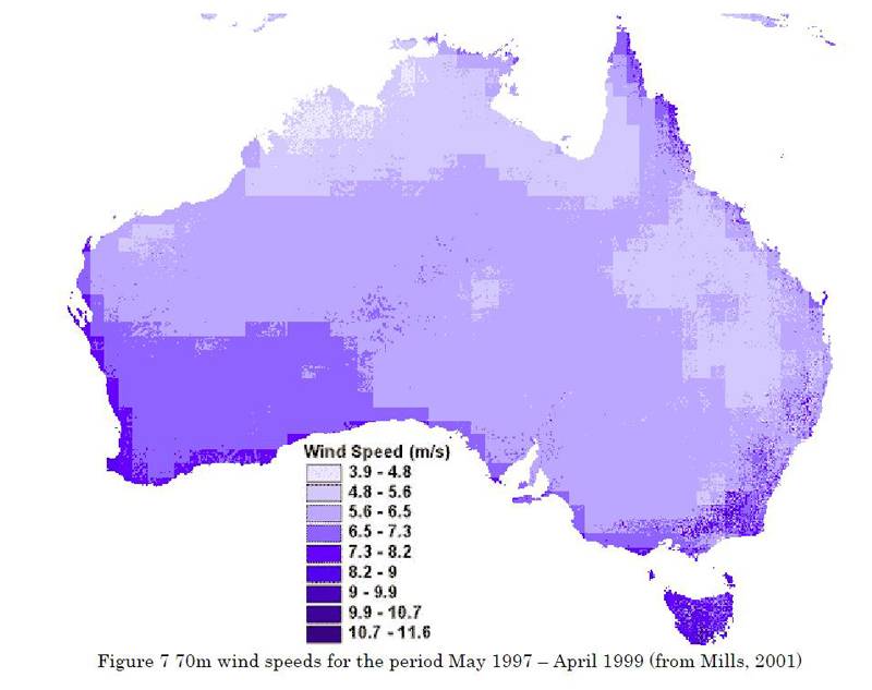 Australia wind energy map