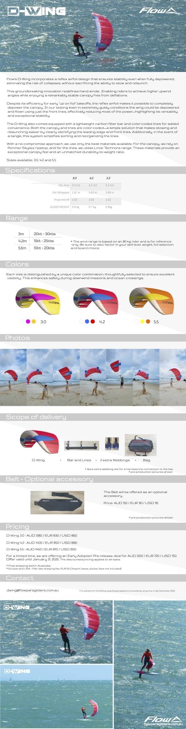Flow D-Wing Specs Sheet