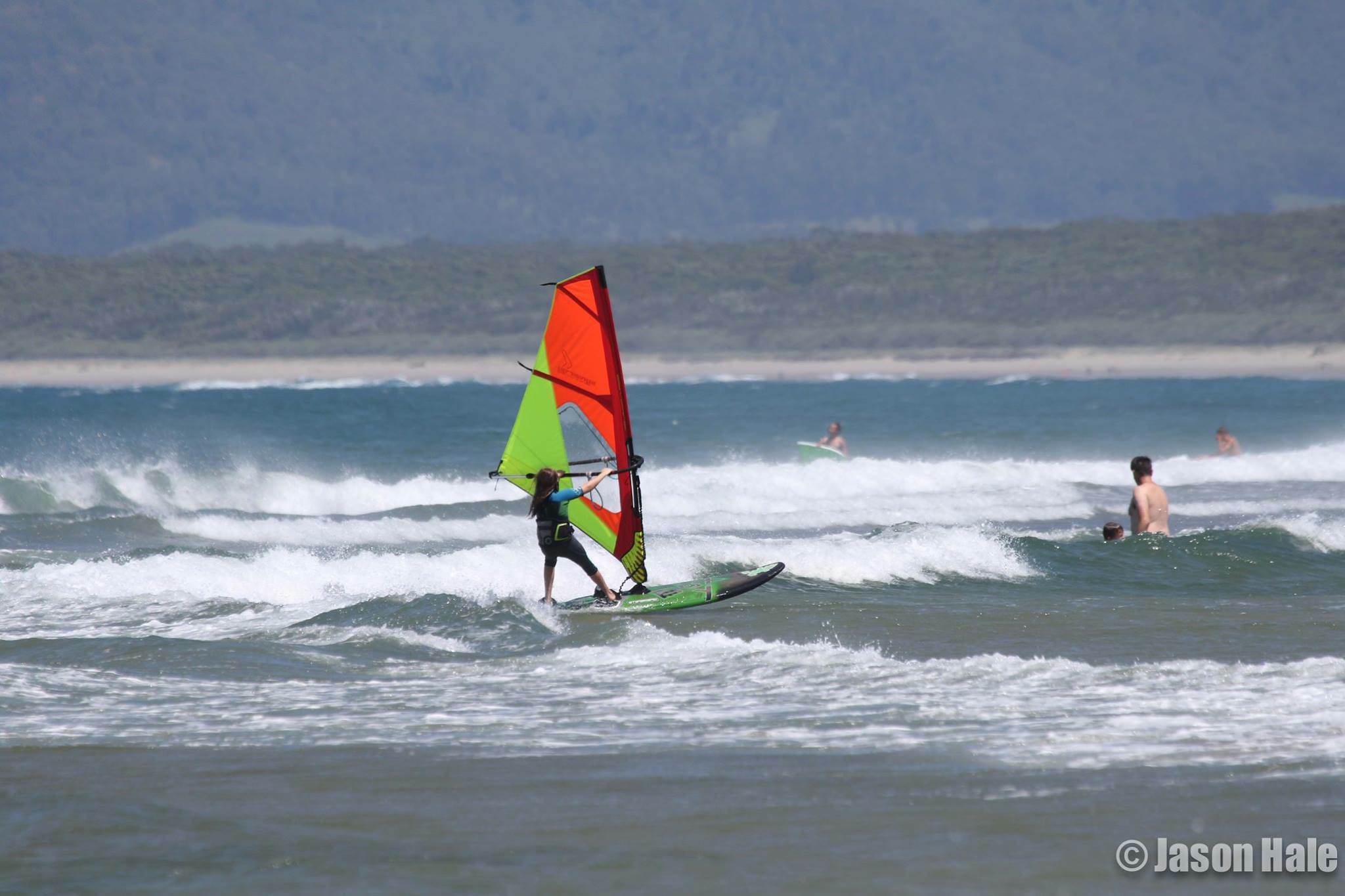 Elli Halank-AUS3111 age 10 windsurfing in waves