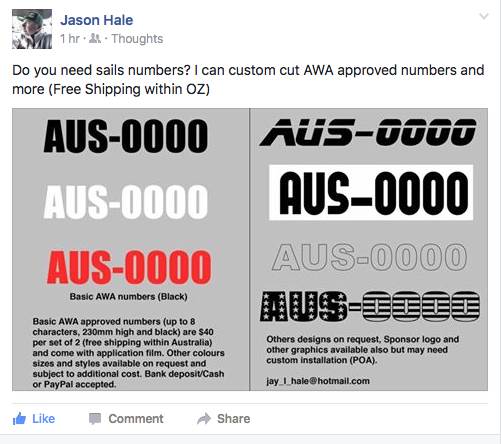 Jason sail numbers