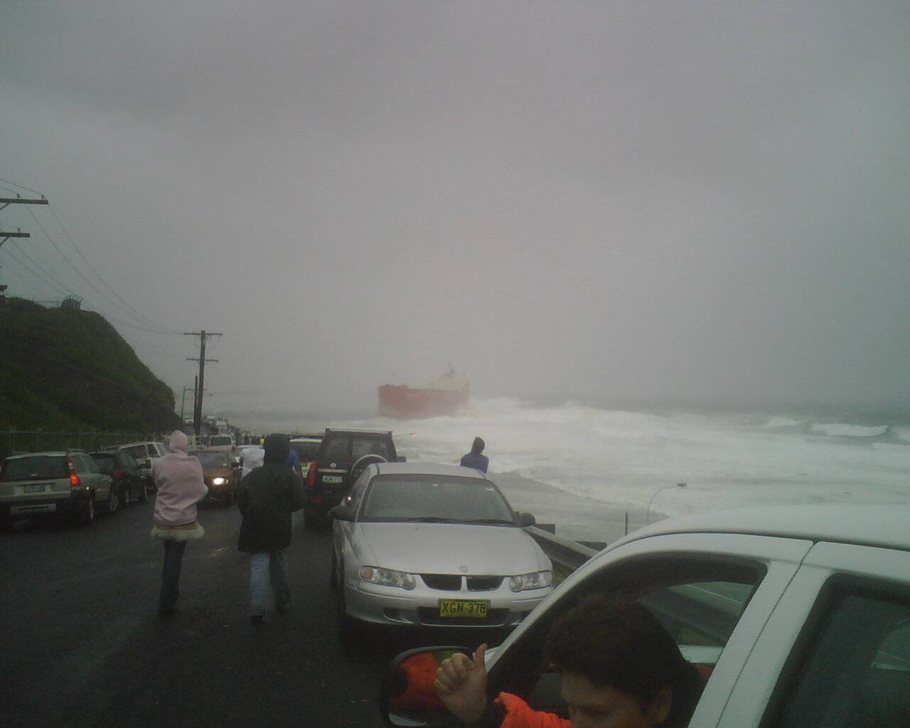 Coal ship stuck @ Nobbys beach