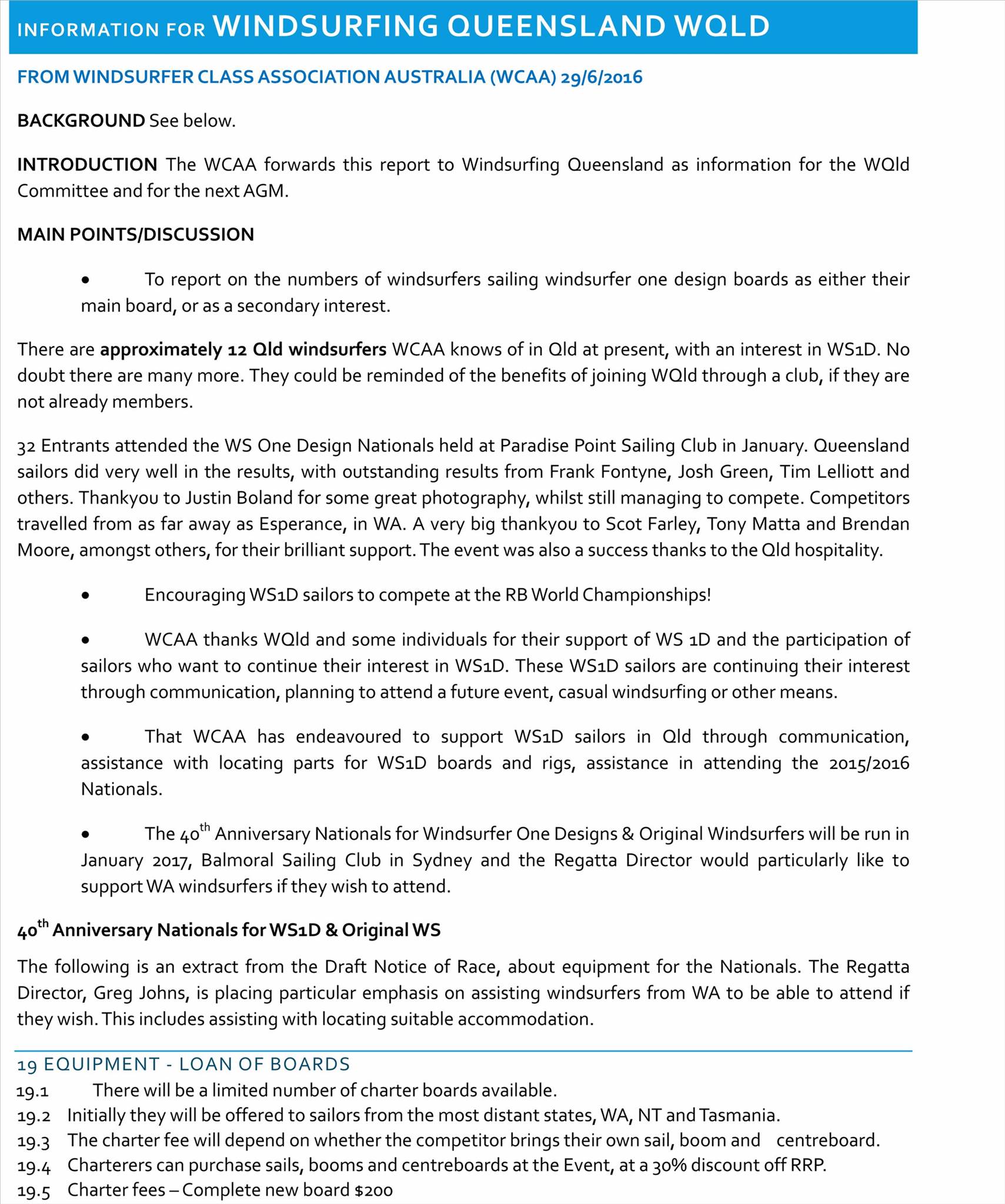 Information for windsurfing queensland wqld-1