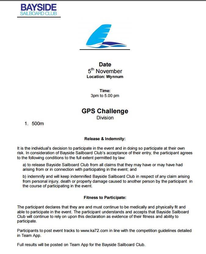 GPS Event 5 Nov.