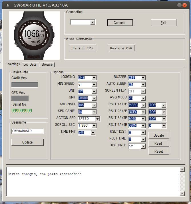 GW60 settings