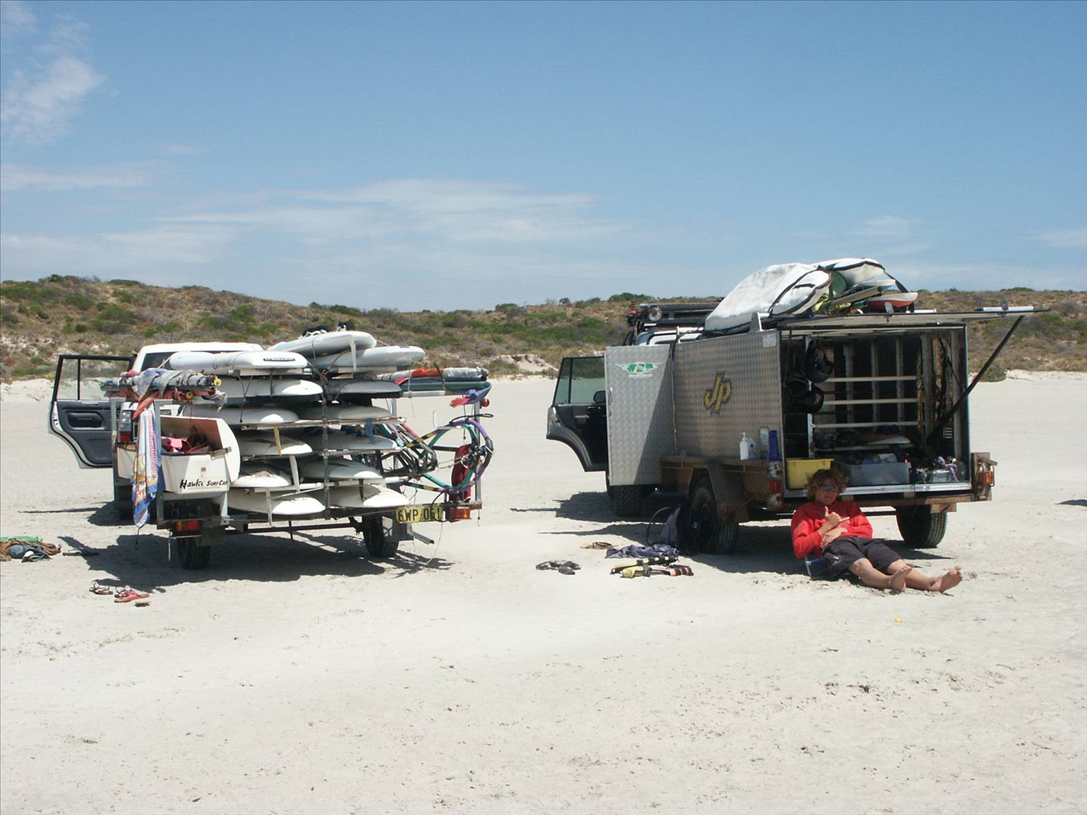 Our Windsurfing Trailer before chassis upgrade