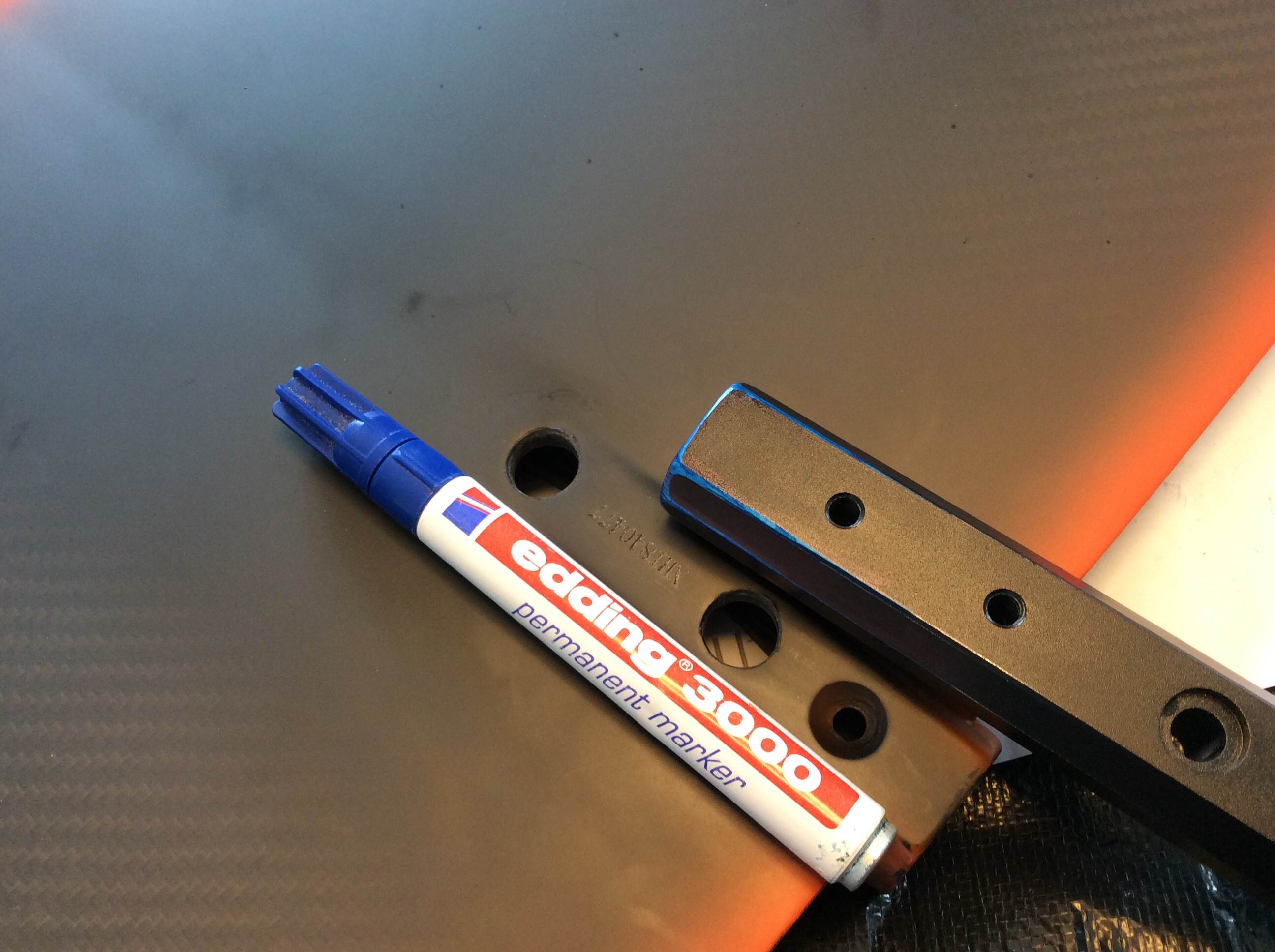 Repainted scratch marks on fuselage