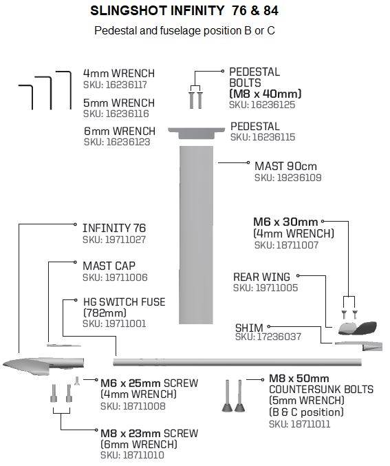 Infinity 84cm assembly guide - Pedestal mount and position B or C