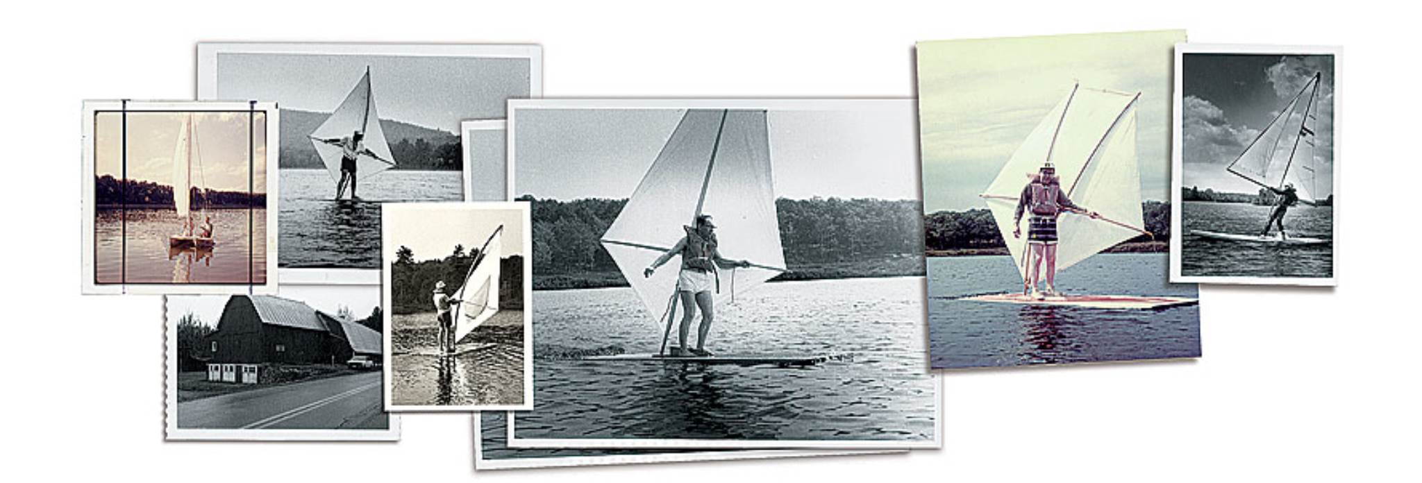 Old school windsurfing Dinosaur racing