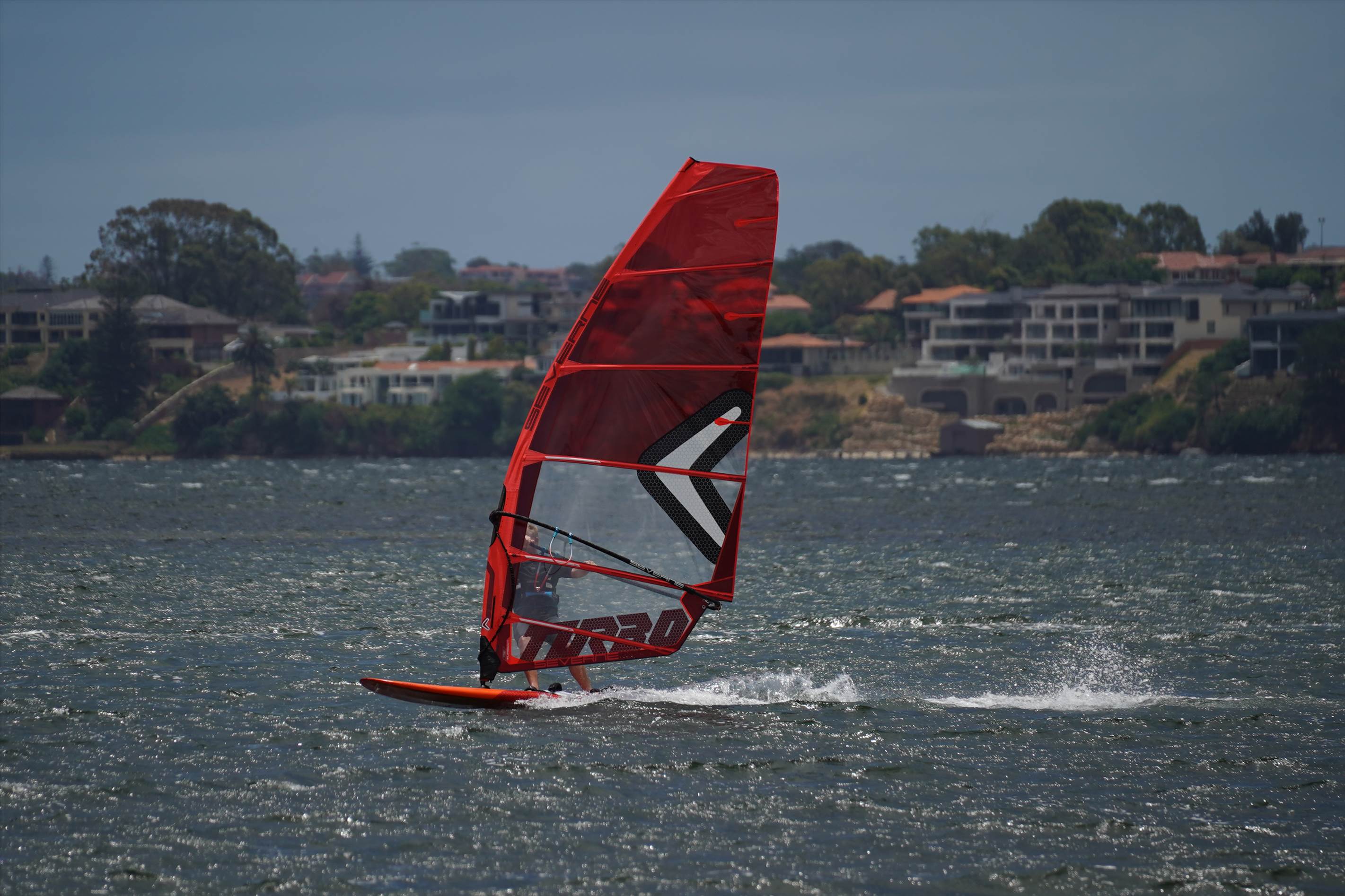 Slalom speeding on the river