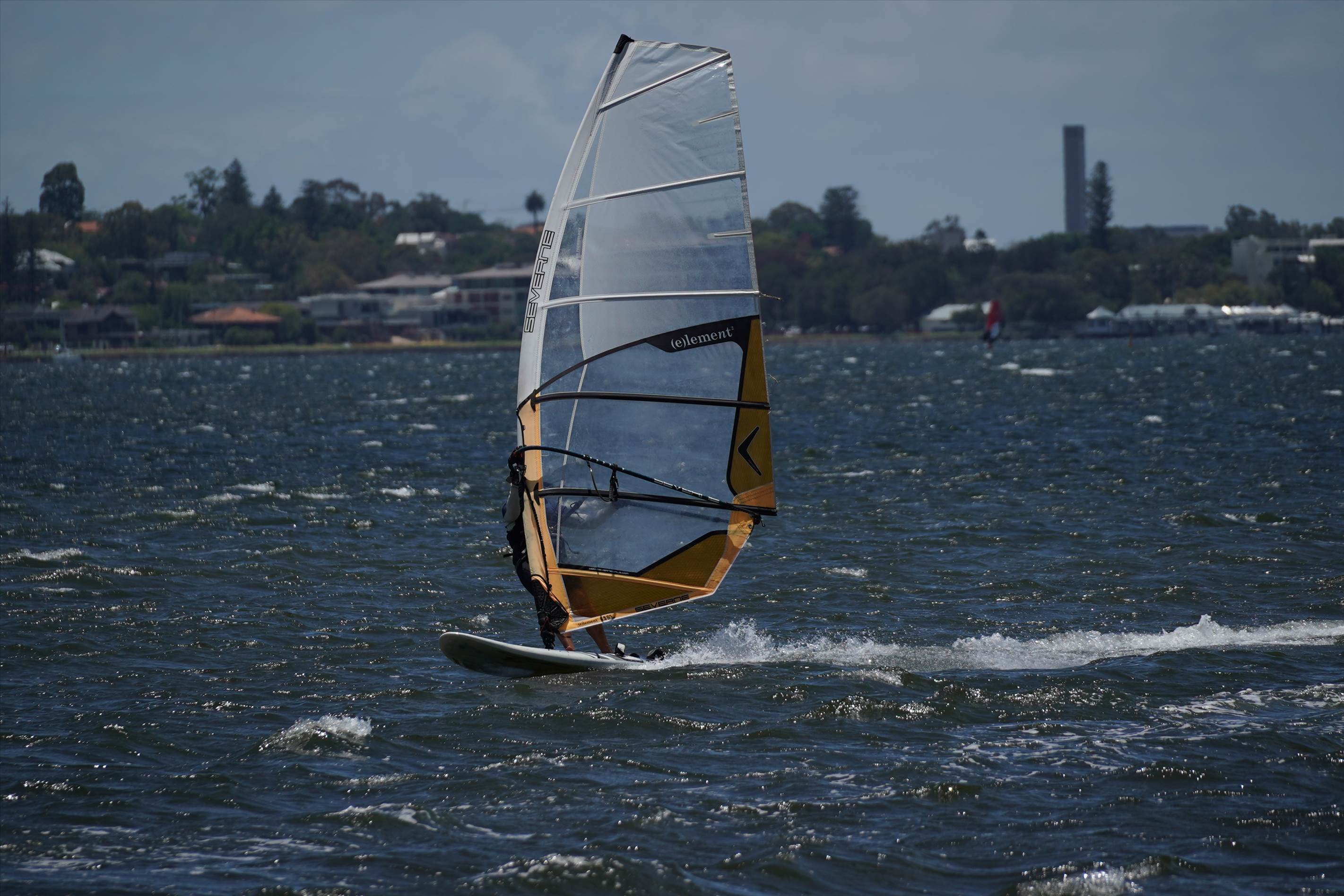 Slalom speeding on the river