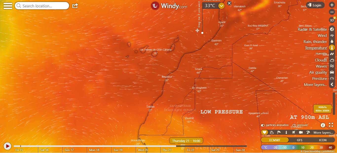 CI 900m ASL temp and winds