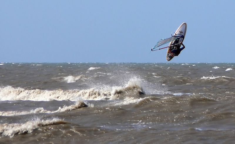 Simon gets a little air