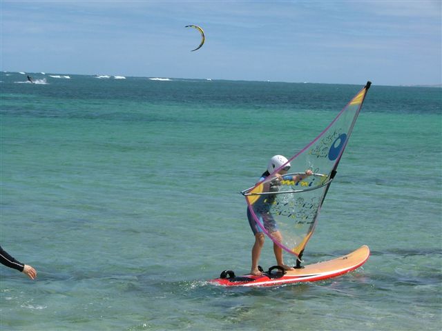 Daughter windsurfing in 1 hour