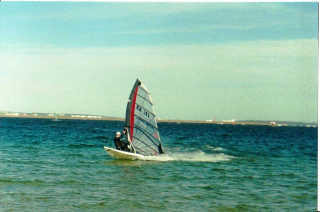 Marek sailing Botany Bay in late 1990s