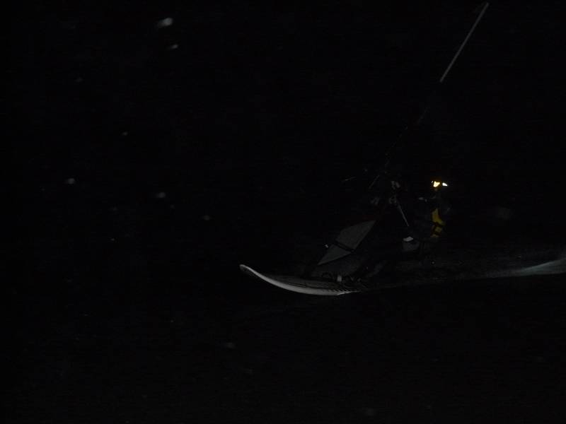 Sandy Point night sailing. Craig and Mat