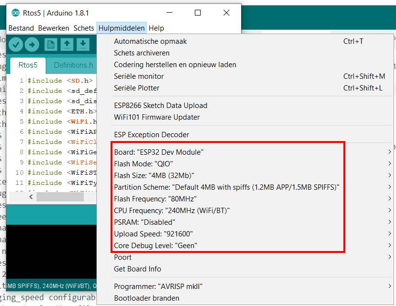 Arduinosettings