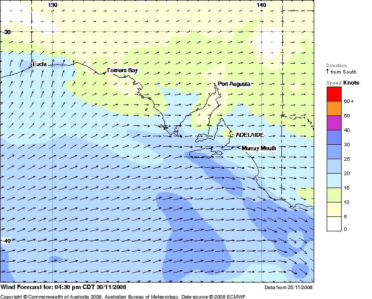 Sudays 430pm wind computer forecast Middleton