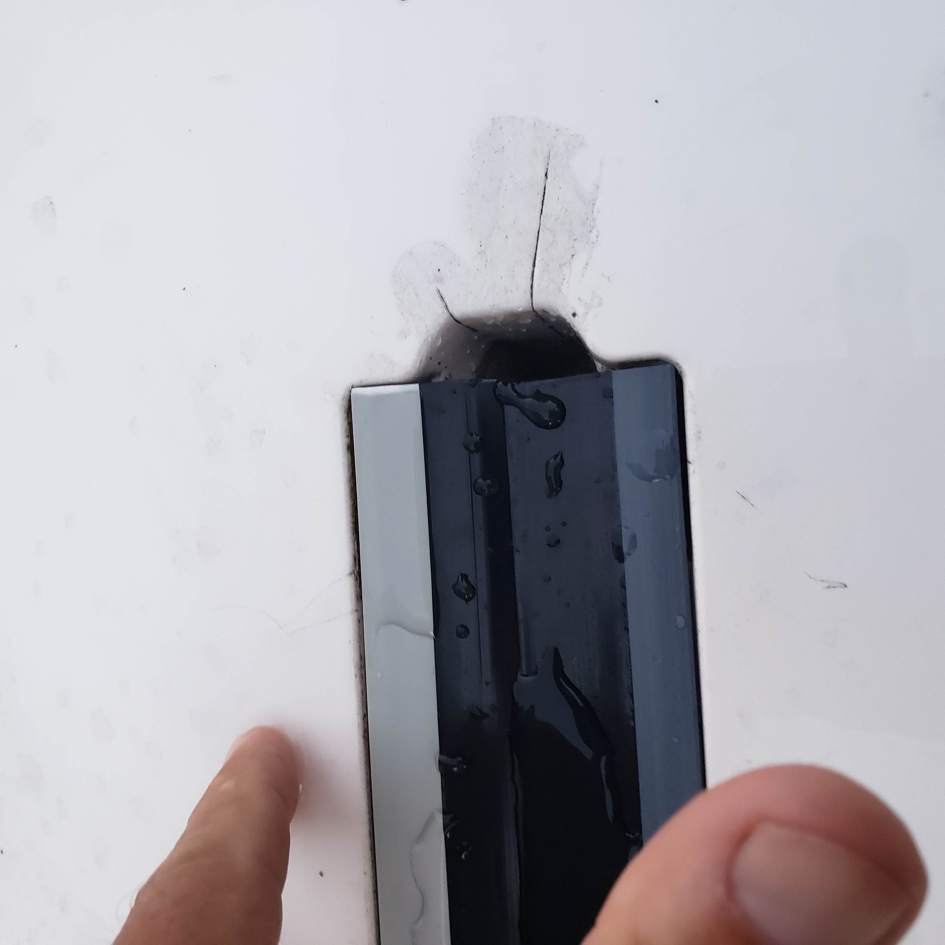 Cracks near daggerboard