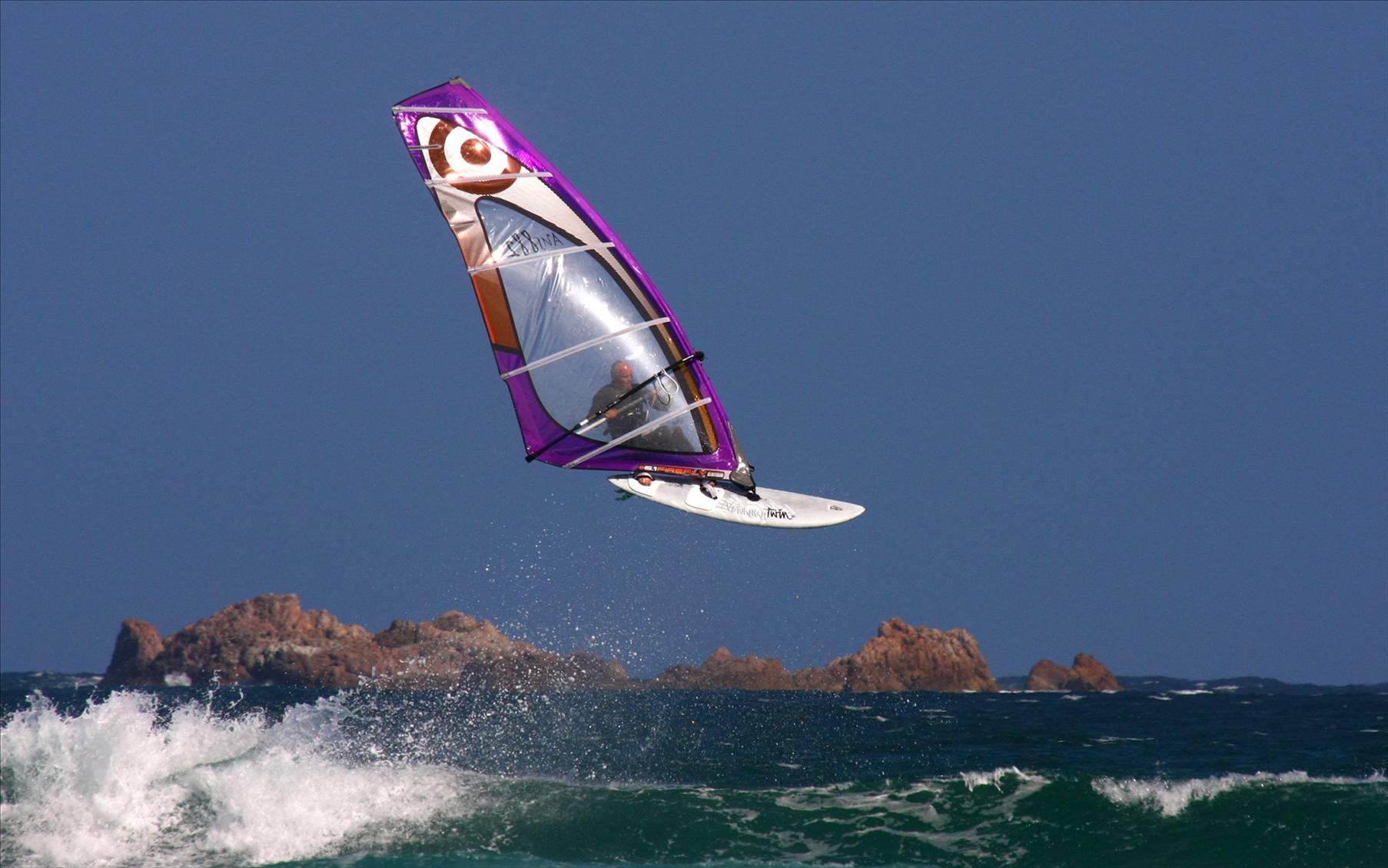 Terry North current Australian Masters Wave Sailing Champ , coming in for a hard landing