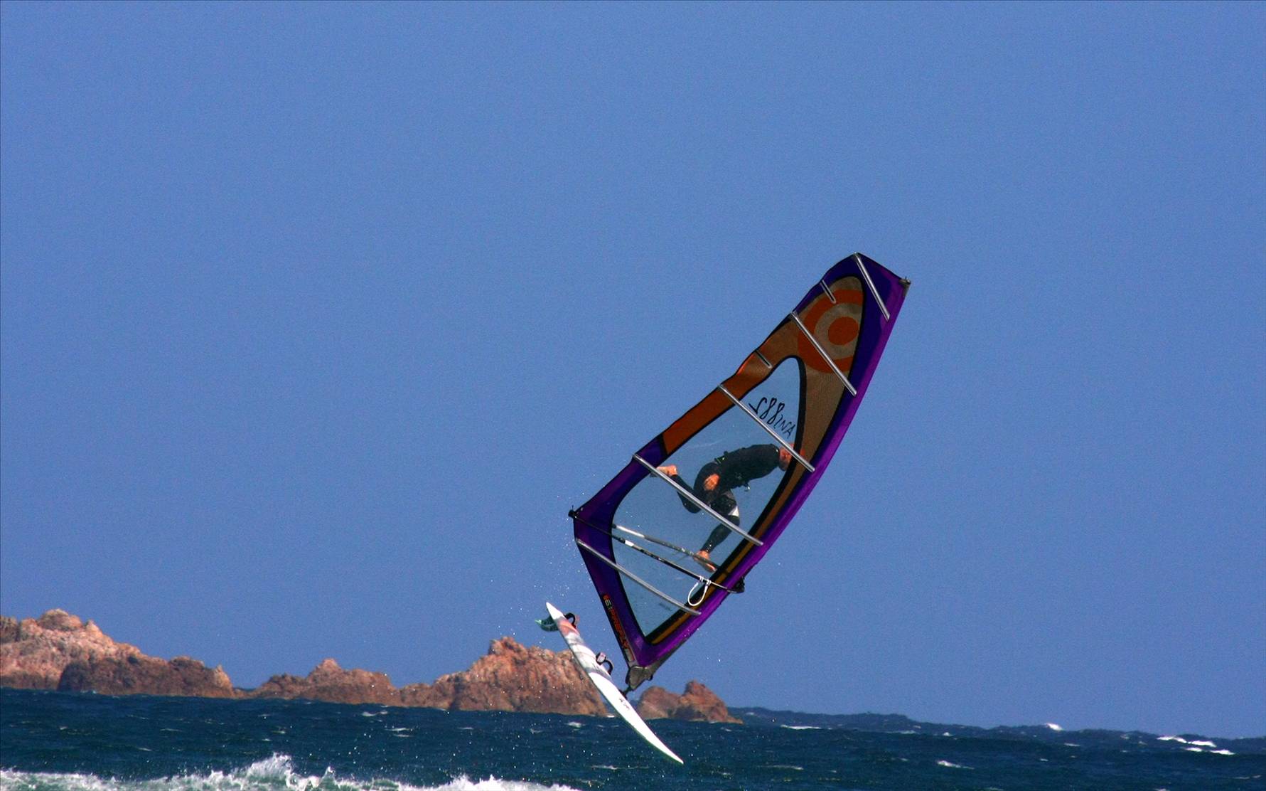 Terry North current Australian Masters Wave Sailing Champ , coming in for a hard landing