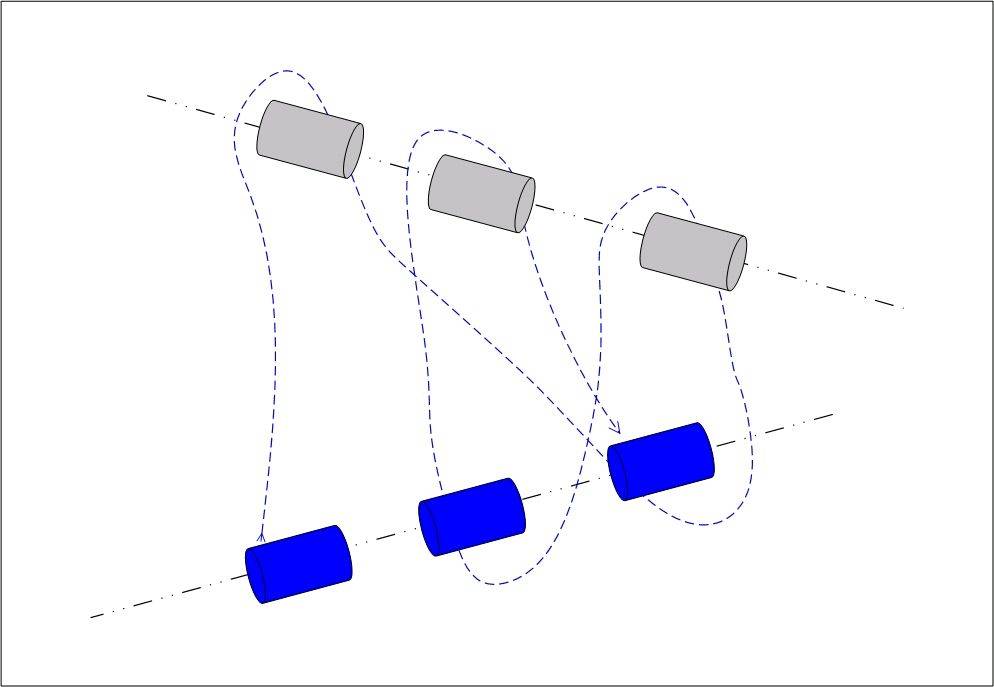 right angle pulley looping