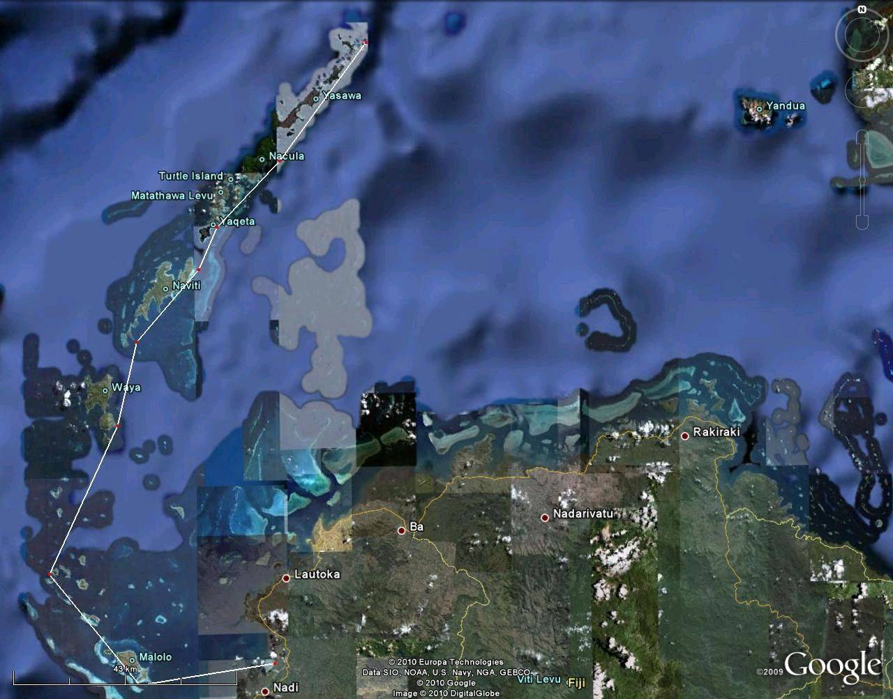 Fiji Islands expedition pasage plan
