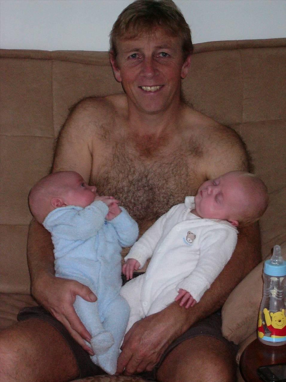 Dad and twins