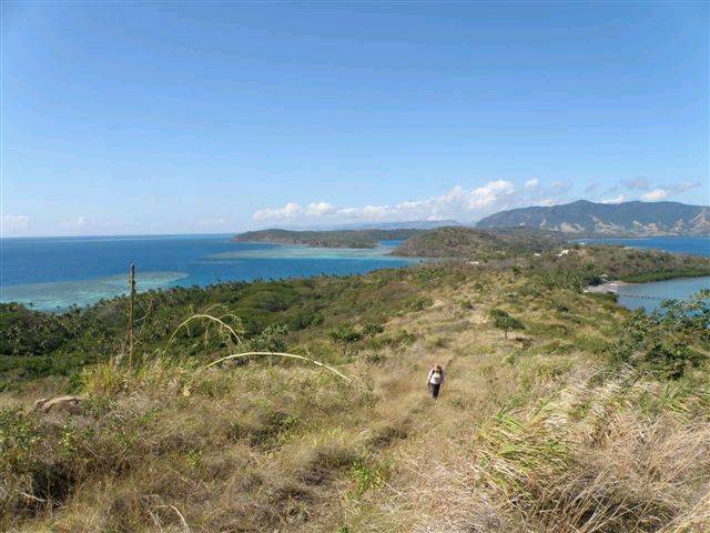 Geoff and Gaye walking the Island