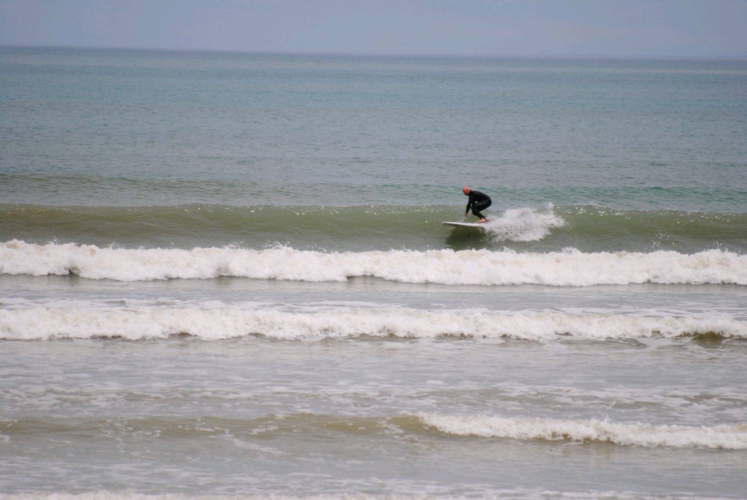 The wind didn't arrive but small wave SUPn was fun