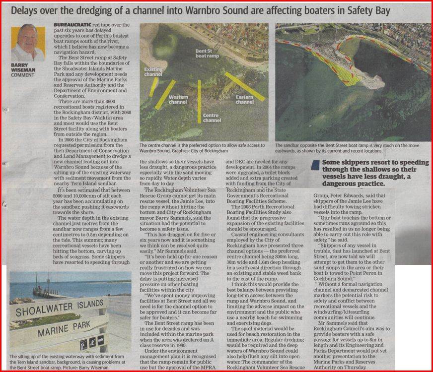 Proposed dredging Safety Bay
