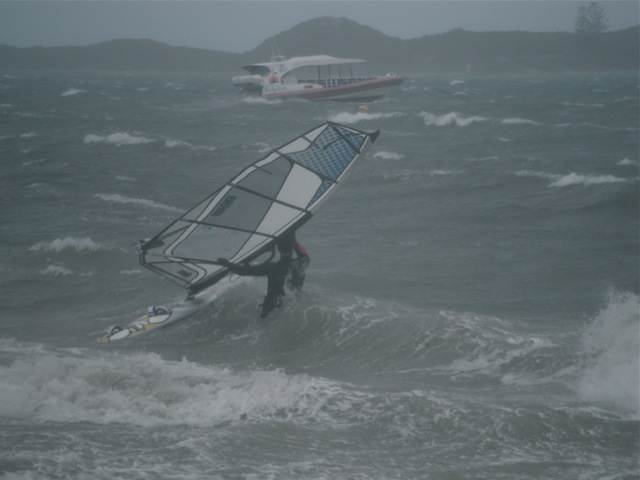 Mick windsurfing 50 knots+