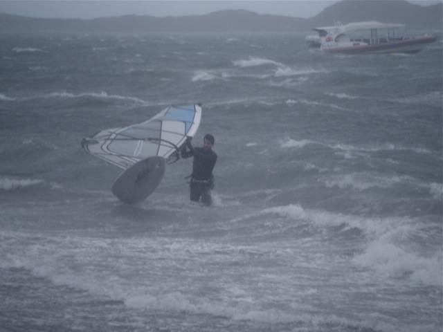 Mick windsurfing 50 knots+