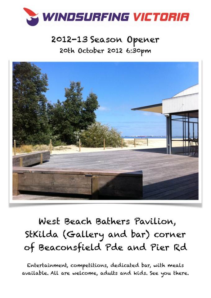 Windsurfing Victoria Season Opener 2012-13 Flyer