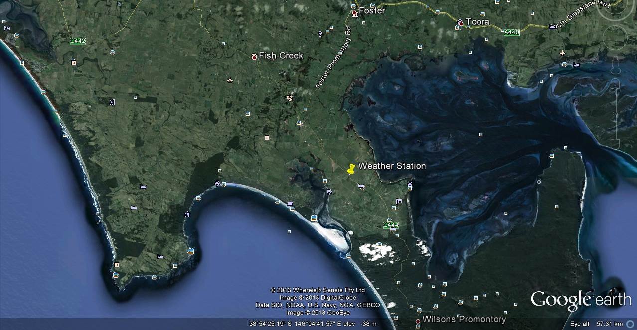 Yanakie weather station location