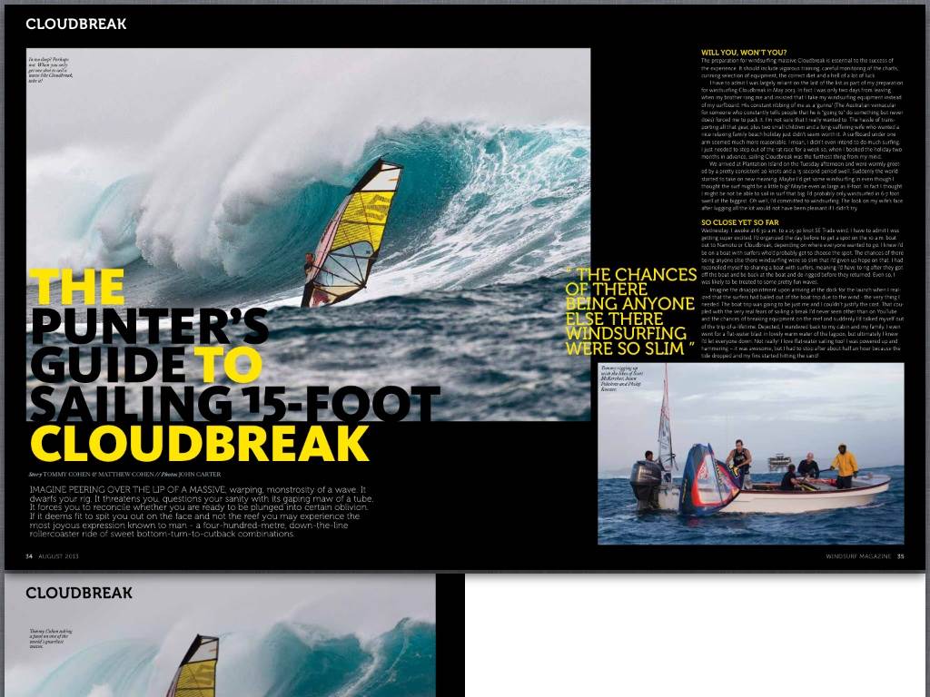 Article in August issue windsurf mag
