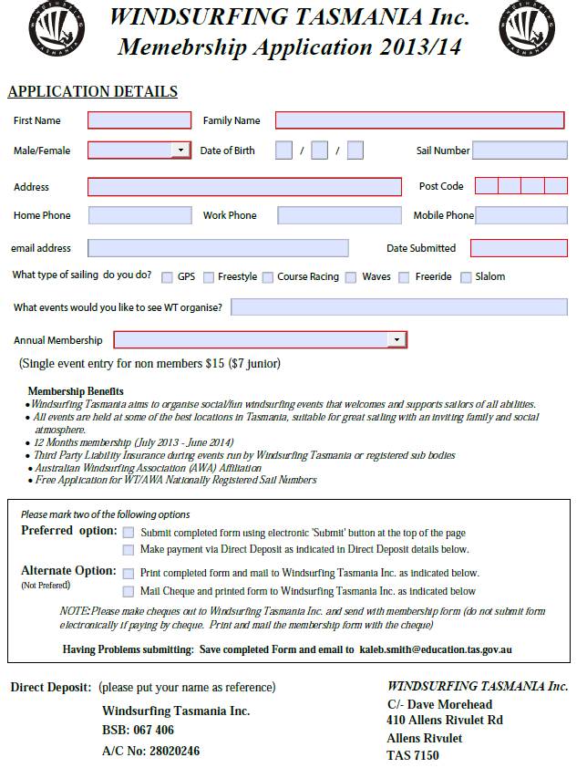 WT Membership form
