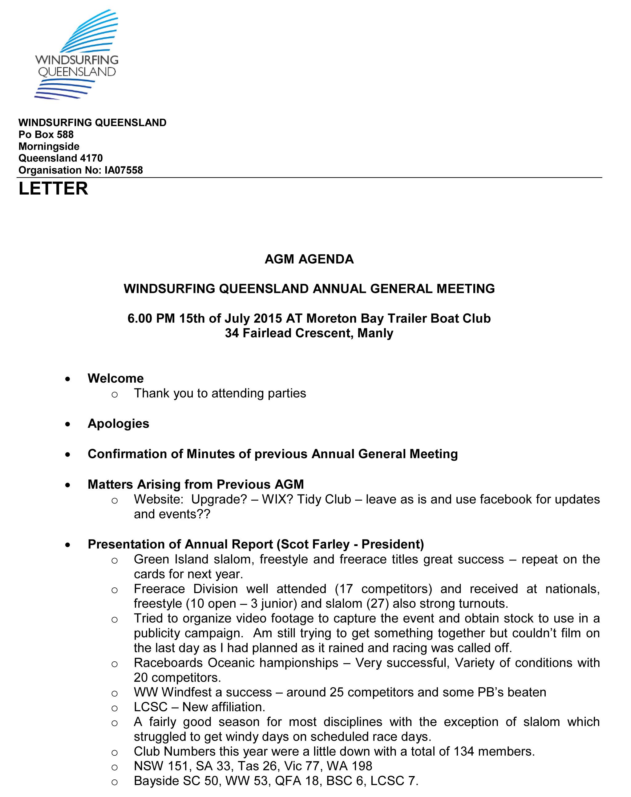 AGM Agenda