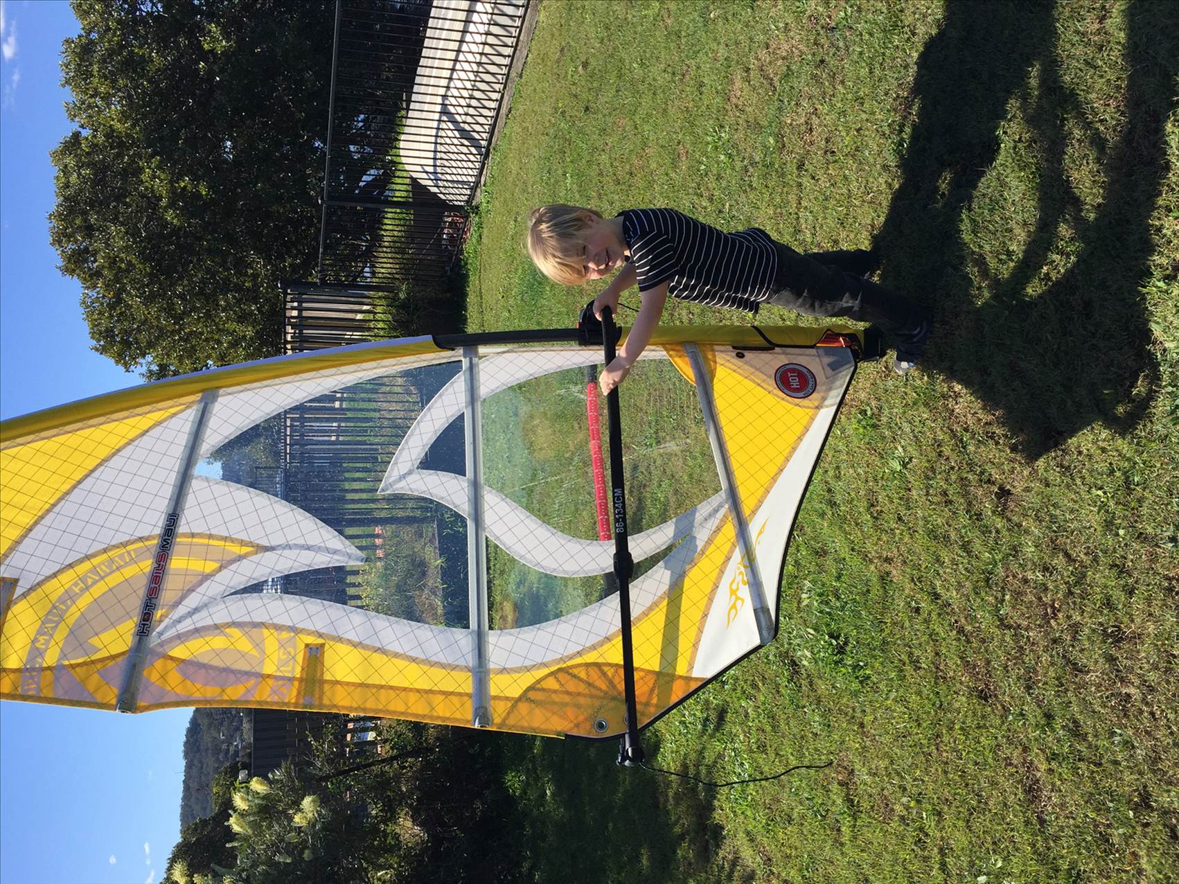 First day windsurfing