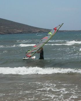 Mediterranean side of the point (flat water speed off shore wind)